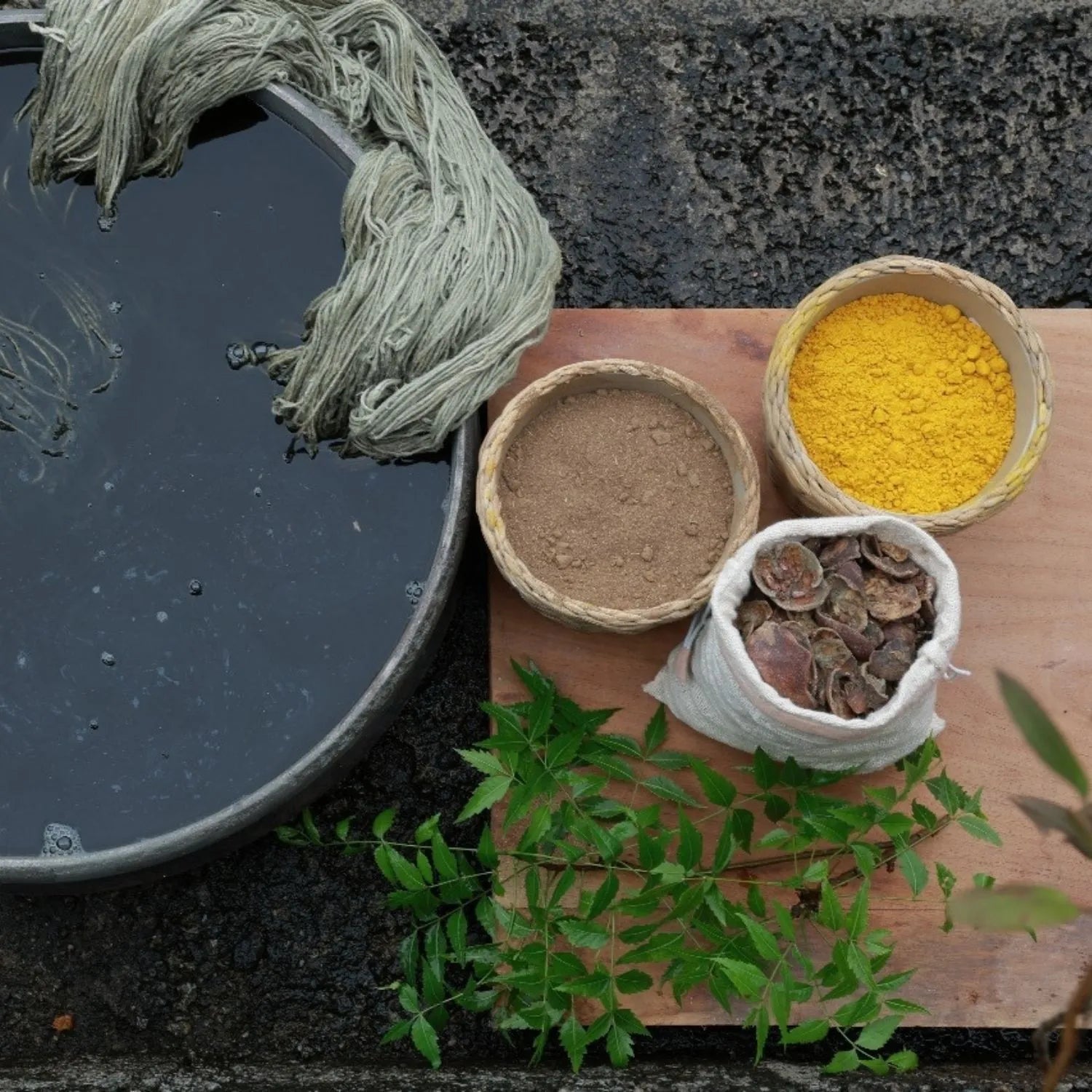 Ayur Vastra Yoga Set - mat, towel, aromatic oil, carrying strap - natural herbal coloring, non-slip, skin-friendly, perfect for daily yoga practice