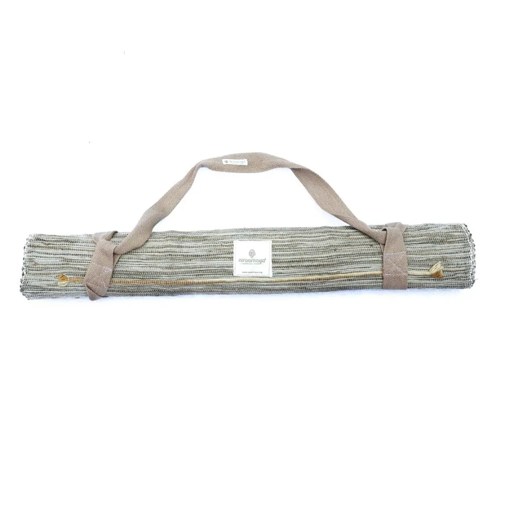 Ayur Vastra mat - handmade from organic cotton, jute and Ayurvedic herbs, non-slip, lightweight, ideal for studio, home or on the go