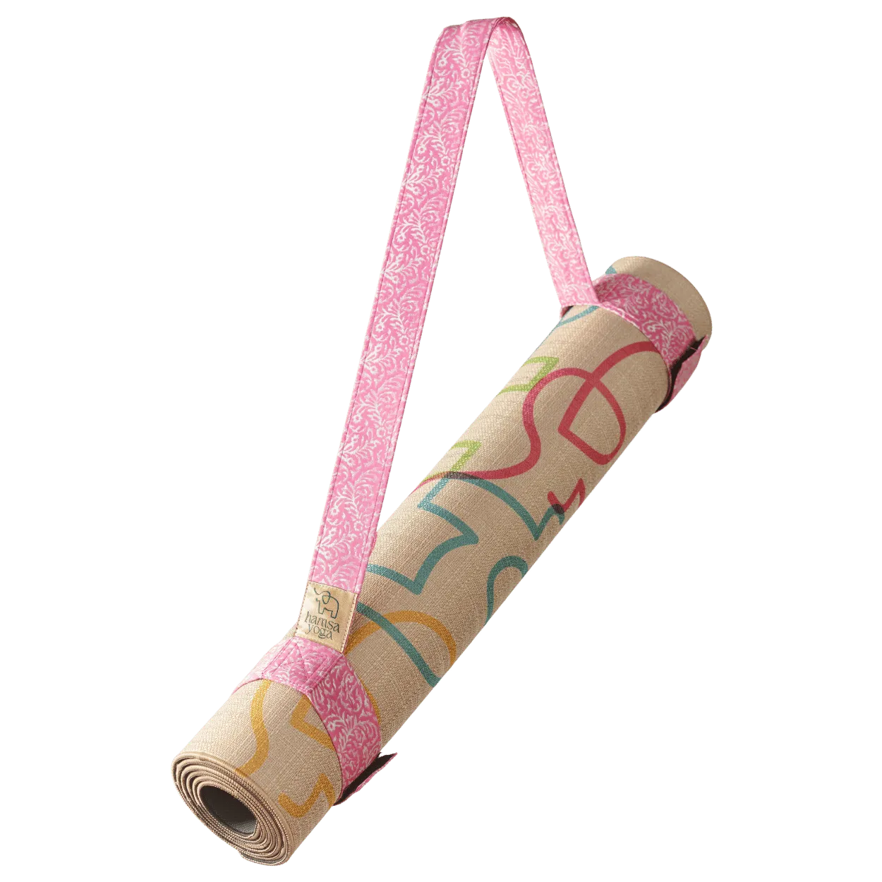 Handgemachter Hamsa Yogamatten-Gurt Devi Pink – robust und stilvoll