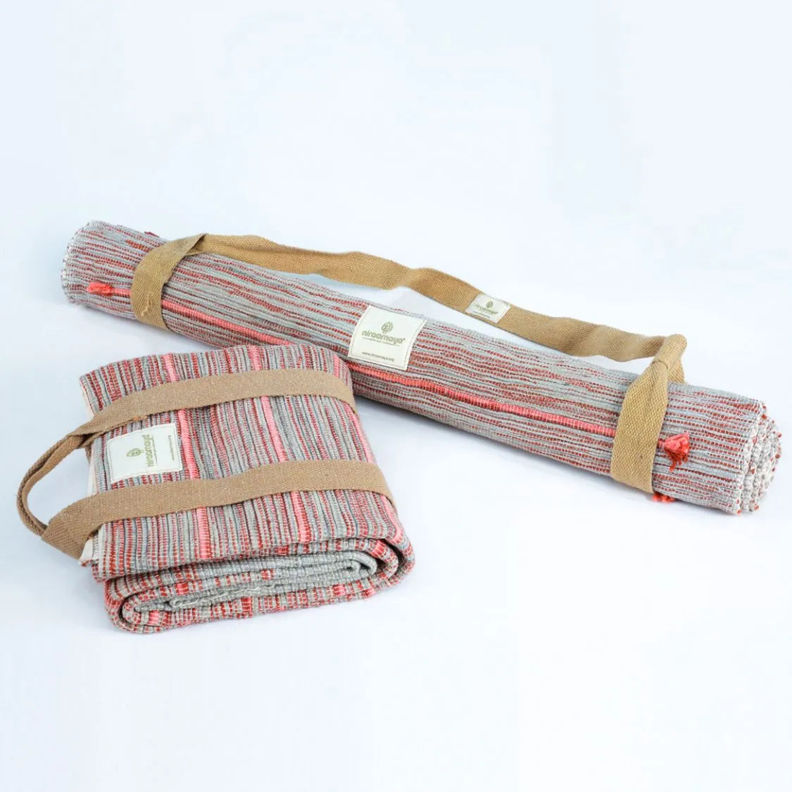 Holy Vetiver yoga mat - handmade from organic cotton and jute, ayurvedically dyed, non-slip, lightweight and ideal for studio, home or on the go.